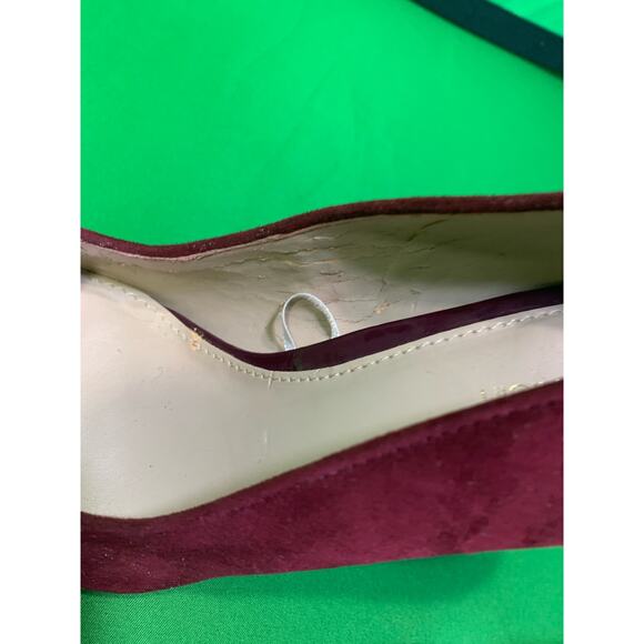 Calvin Klien Burgandy Chunky Heels Size 7 - Picture 6 of 9